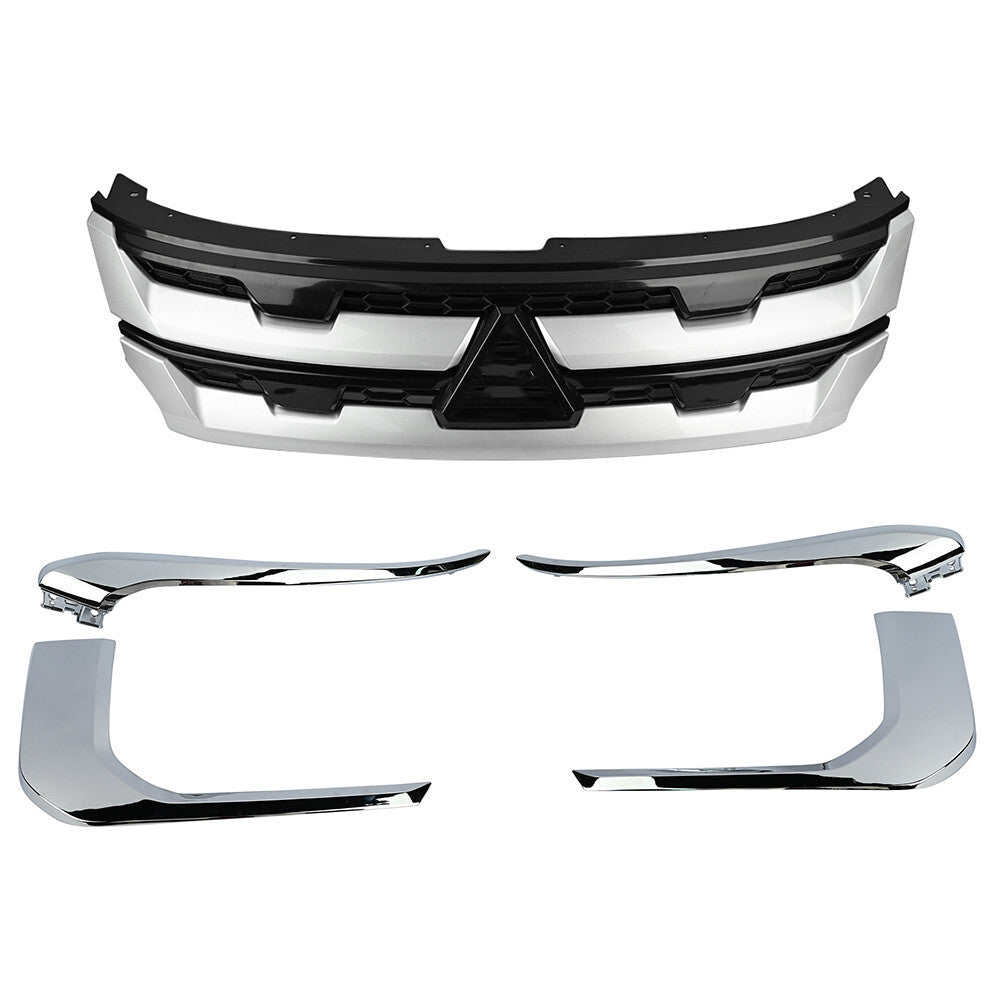9pc Set Front Bumper Grille Molding Fog Light For 2020-2024 Outlander Sport RVR