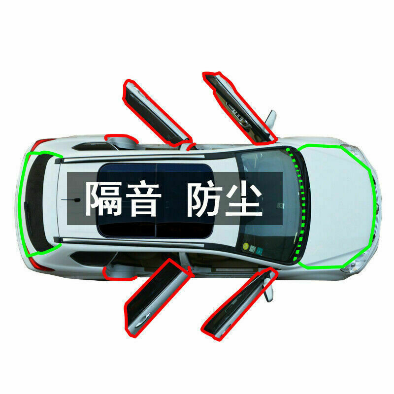 Rubber Car Door Seal Strip Draft Wind Noise Reduction Kit For Highlander 2020-22
