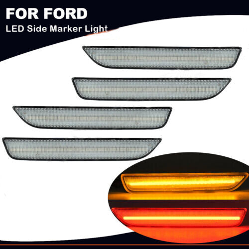 4-piece front and rear LED side marker light clear lens for Ford for Mustang 2010-2014