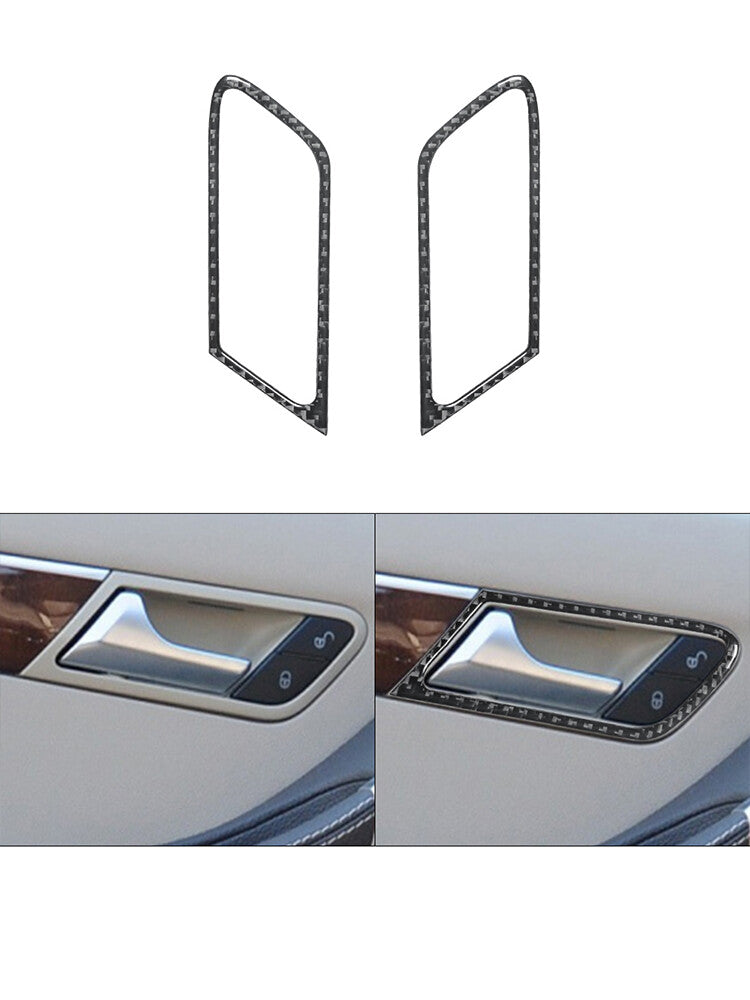 2X Carbon Fiber Front Door Handle Trim for Mercedes R-Class 2009-2012