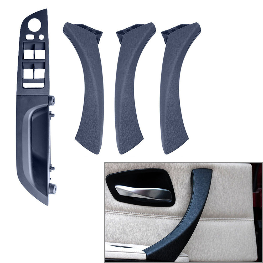 Inner Door Pull Handle Panel Trim Cover Black for BMW 3 E90 E91 2005-2012 ABS