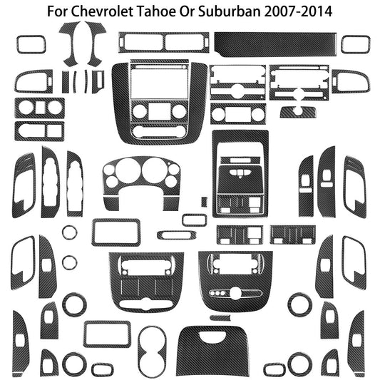 Carbon Fiber Interior Full Set Cover Kit For Silverado/tahoe/ for sierra 2007-2014
