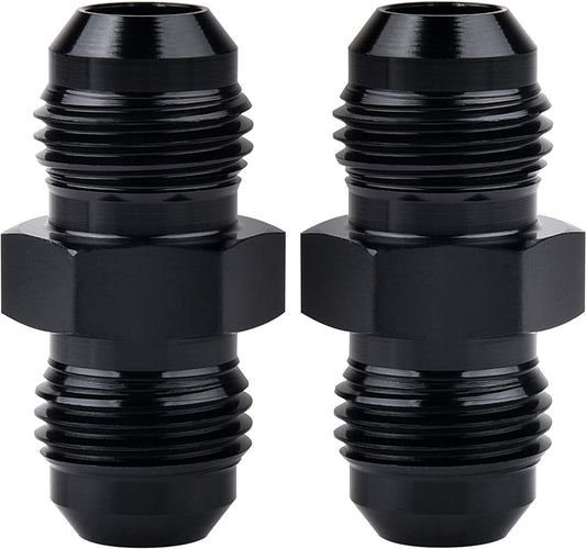 6/8/10AN Male Flash Coupler Combined Straight Fuel Hose Adapter Accessory Black 2-Piece Set