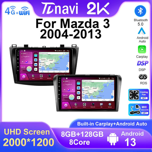 for Mazda 3 2004-2009 Android Car Stereo Radio CarPlay Multimedia Player Screen