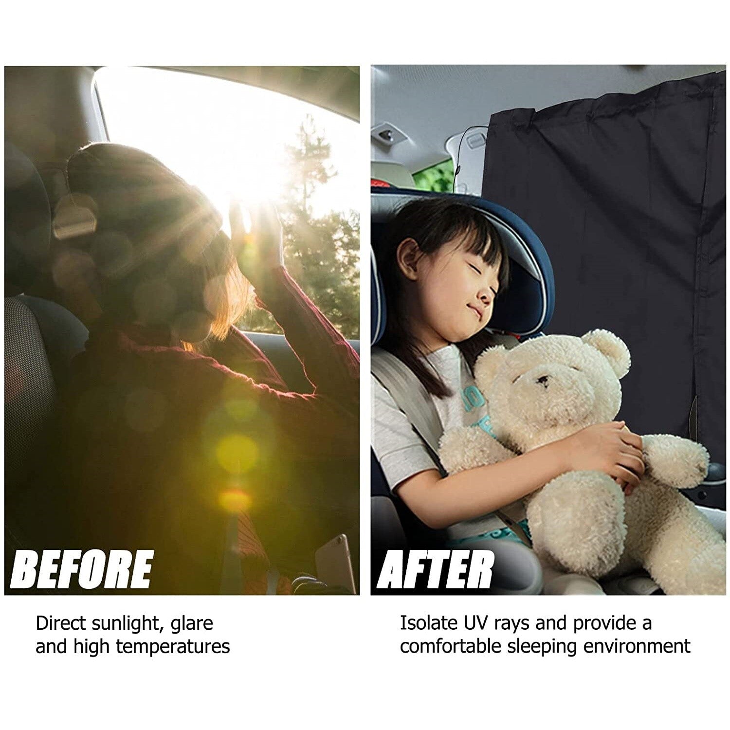 for Jeep Car Divider Curtain Sun Shade Side Window Privacy Travel UV Protector