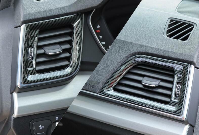 for Audi Q5 18-2020 Carbon Fiber Steel LR AC Air Outlet Vent Molding Cover Trim