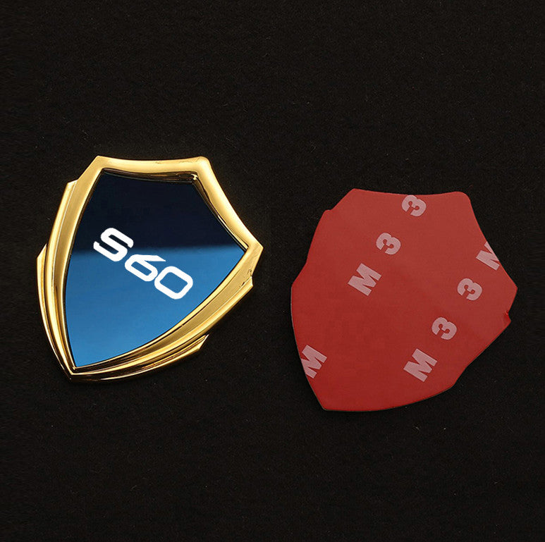 Suitable for Volvo S60 rear window cover side badge sticker decal badge, blue and gold