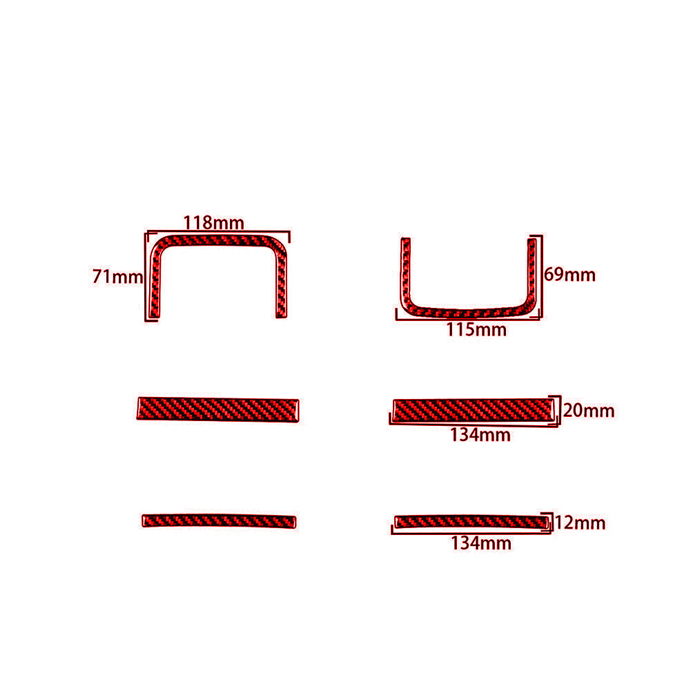 Red Carbon Fiber Upper Glove Box Accent Trim For Silverado for GMC for SIERRA 2014-2018