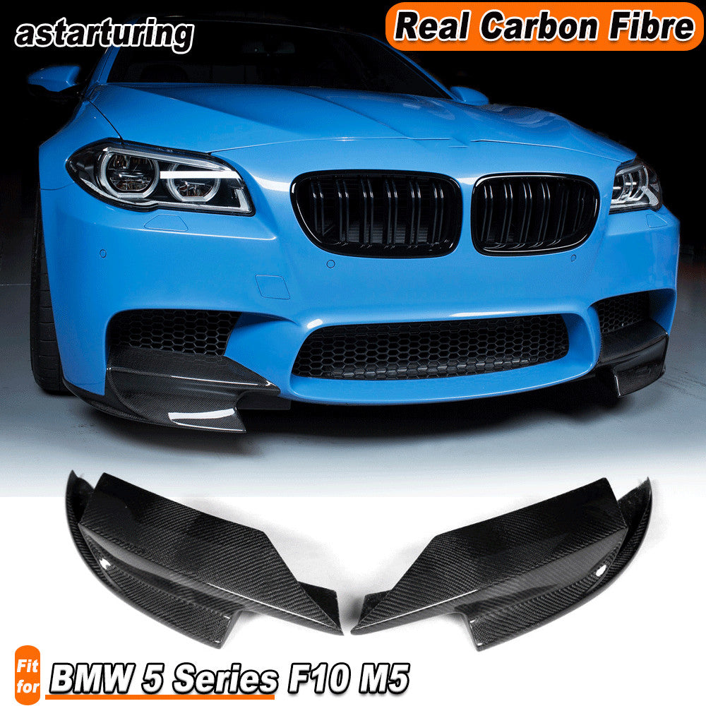 REAL Carbon Front Flaps Splitter Spoiler for BMW 5 Series F10 M5 Bumper 2011-17