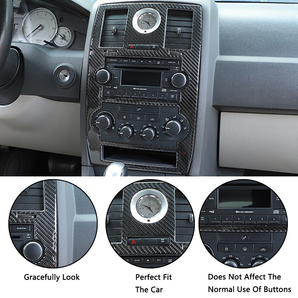 Carbon Fiber Center Console Dashboard Frame Cover Trim for Chrysler 300C 04-09