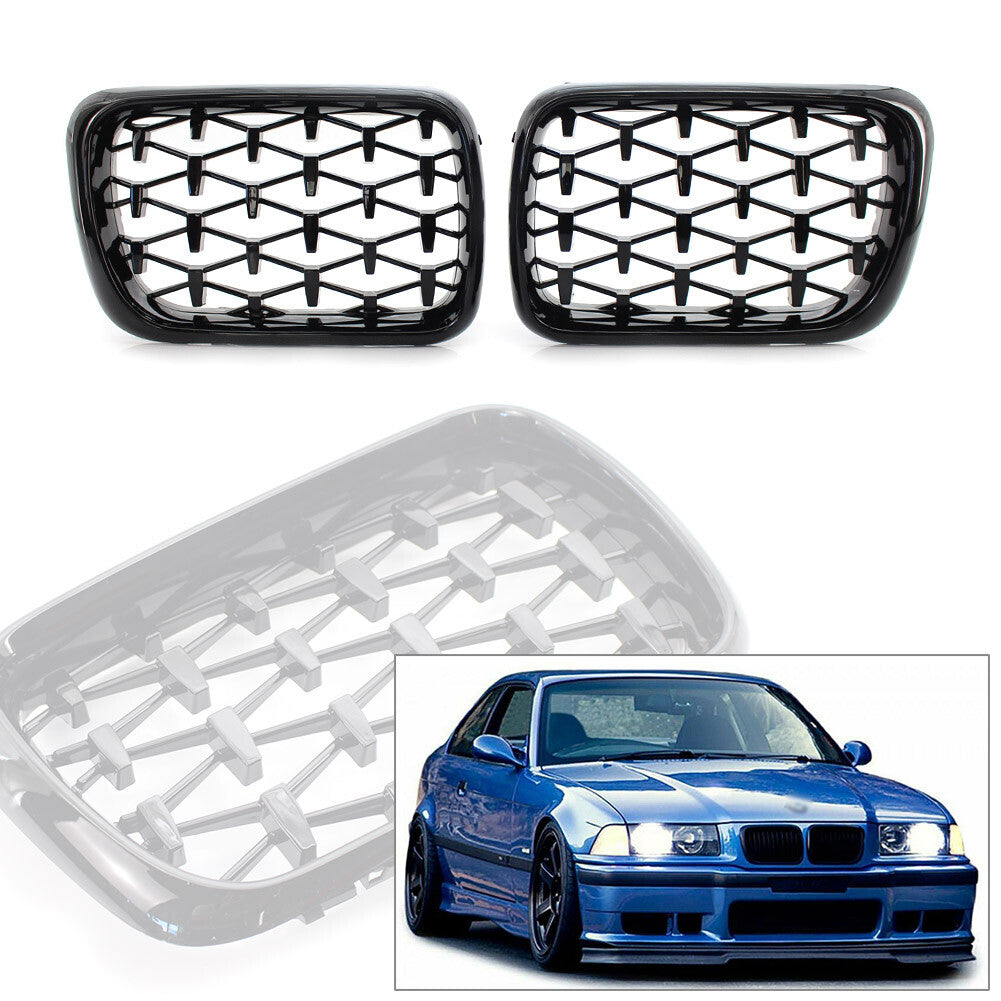 Fit for BMW E36 3 Series 1997-1999 Grille Black Diamond Meteor Style 51138195151