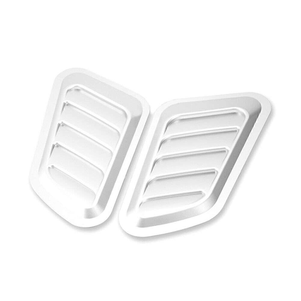 2x Universal Silver Car Decorative Air Flow Intake Hood Scoop Vent Bonnet Cover