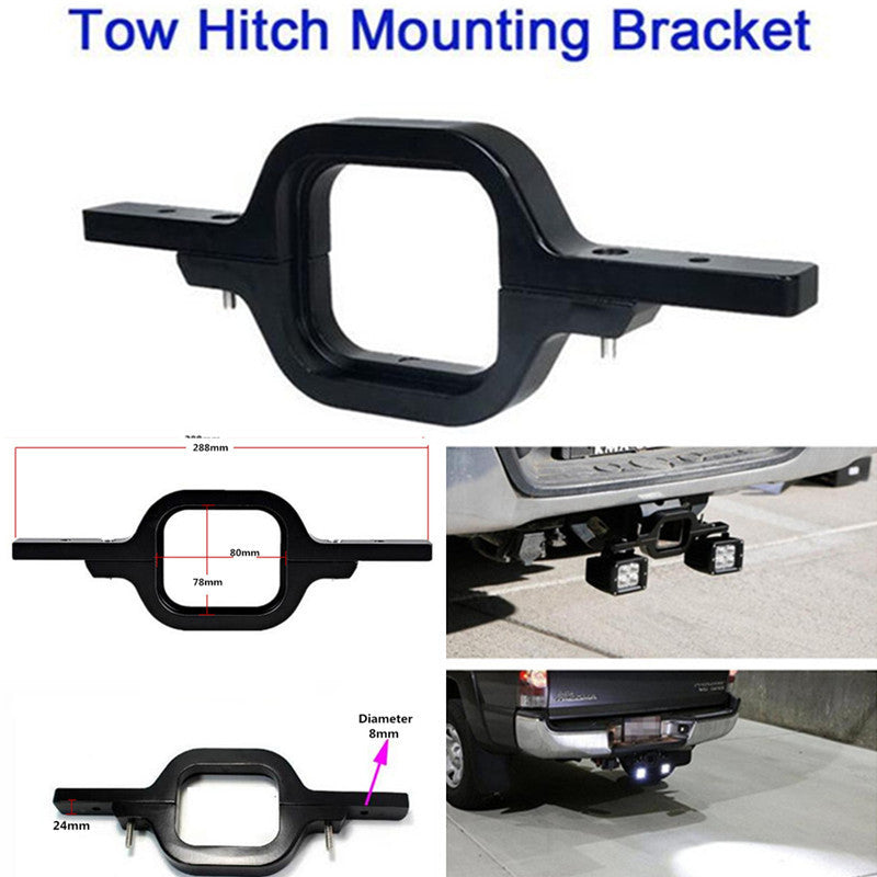 Tow Hitch Mounting Bracket Off-Road Dual LED Car Suv Trailer Reverse Lamp Holder