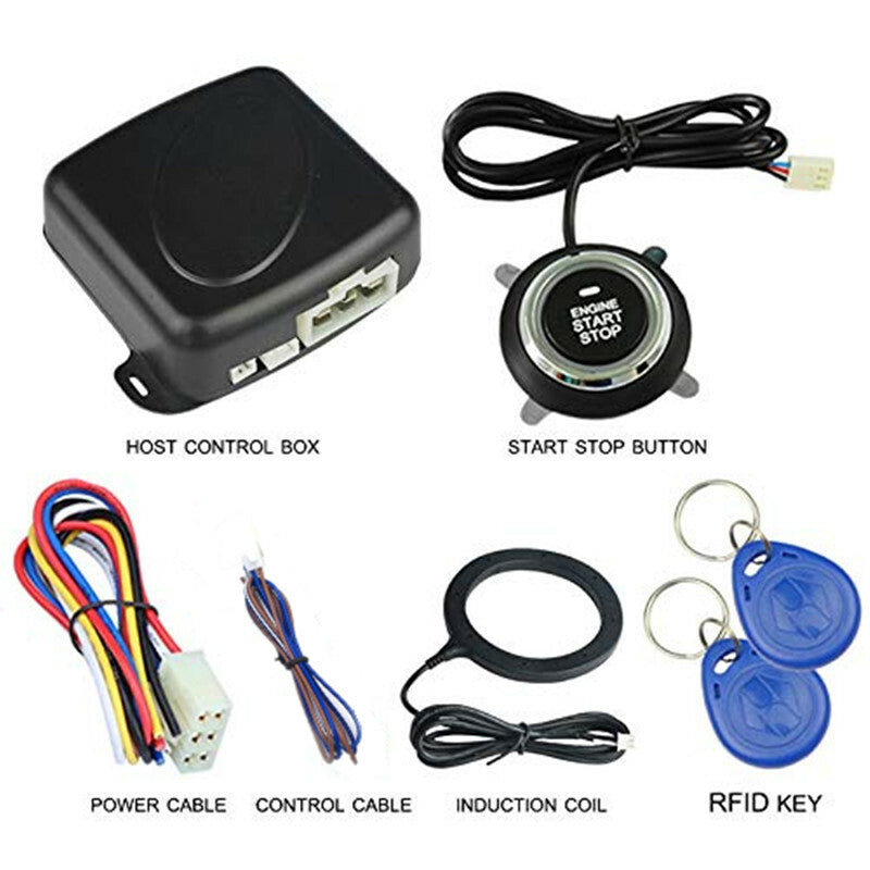 Car Start Stop Button Engine Push Start Button Alarm RFID Lock Keyless System
