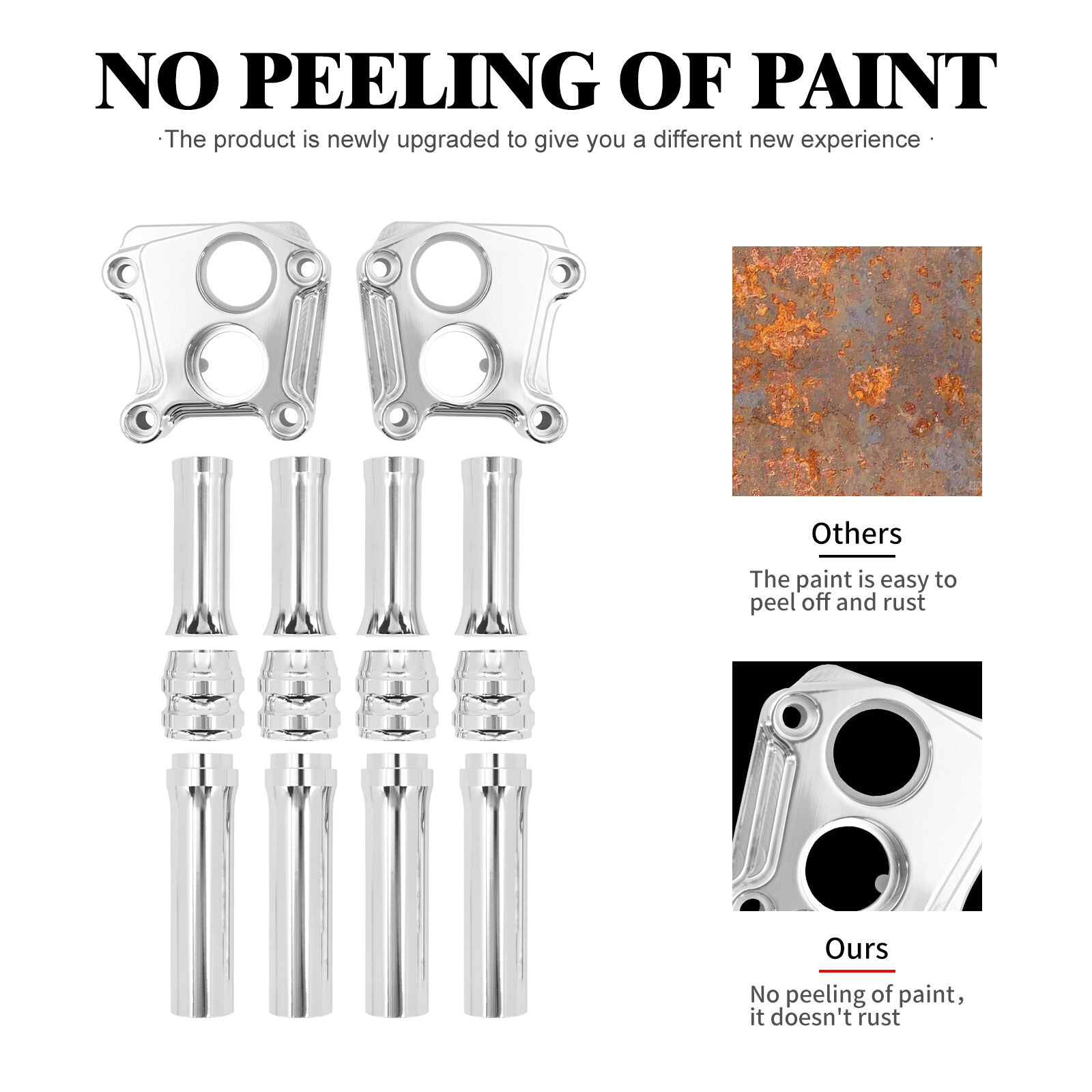 Chrome Engine Pushrod Tube Lifter Tappet Block Cover for Harley Touring Twin Cam