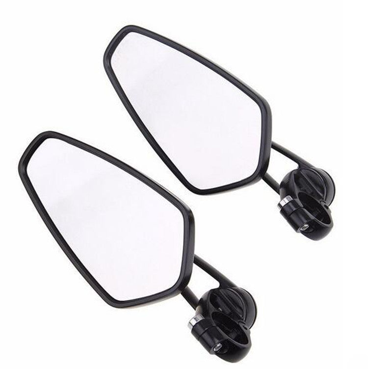 2 Pcs Black Motorcycle Billet Aluminum 7/8 22mm Bar End Side Rearview Mirror