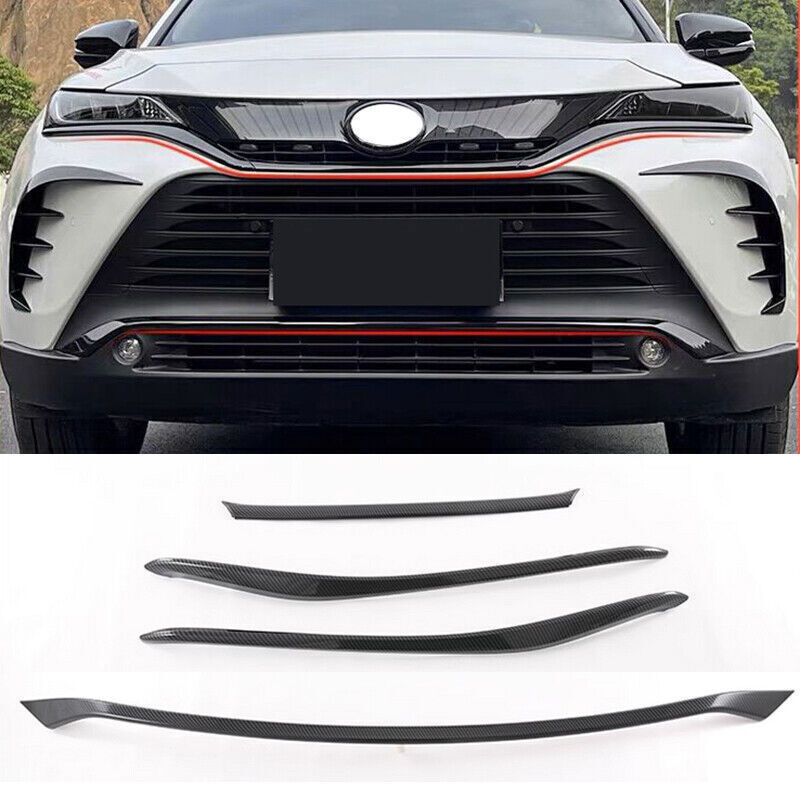 for Toyota Venza 2021-2023 Carbon Look Front Bumper Grill Grille Cover Trim 4pcs