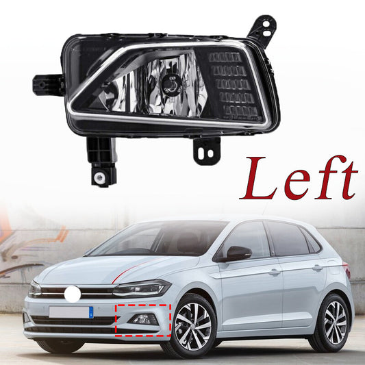 for Volkswagen for VW Polo 2018-2021 Left Front bumper Fog Light LED Black Lamp