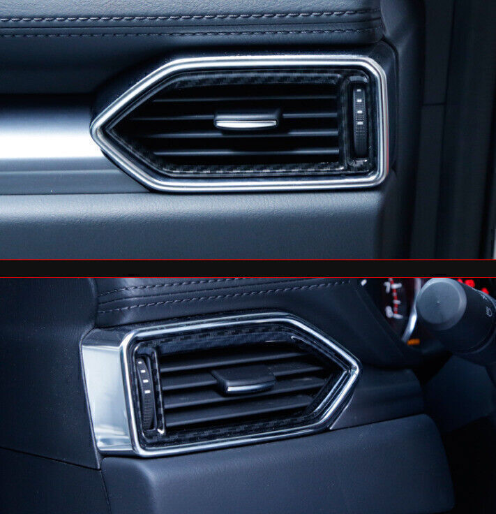 4X for Mazda CX-5 CX5 17-24 Carbon Fiber Center Console AC Air Outlet Vent Trims