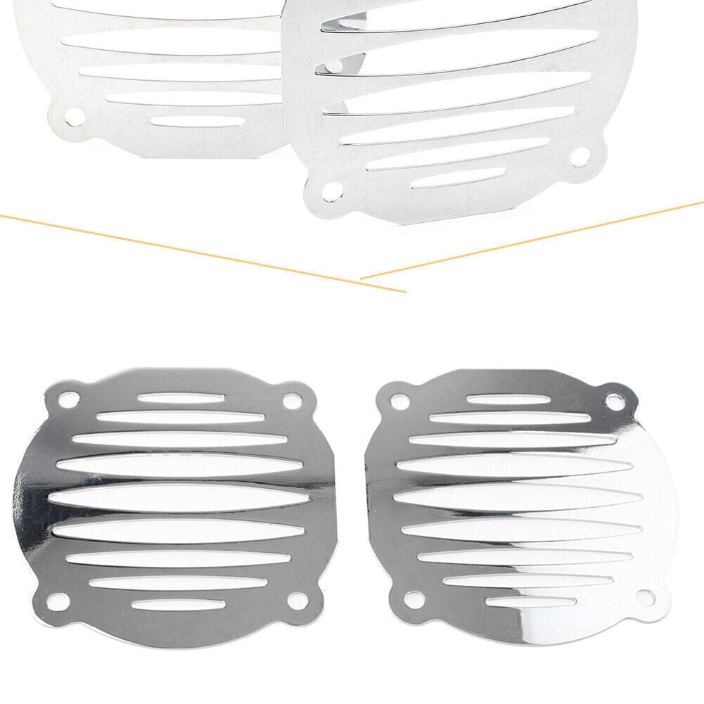 2x Chrome Motorcycle Speaker Grill Cover for Harley Electra Glide FLHT 2000-13