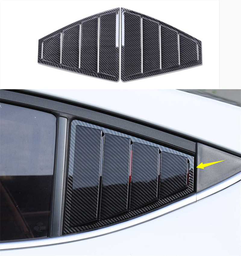 Side Vent Window Scoop Louver Trim for Hyundai for Elantra 17-2019 2020 Carbon Fiber