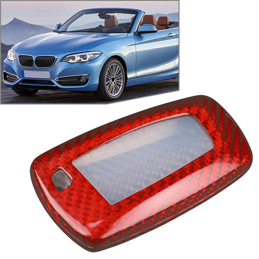 Carbon Fiber Remote Car Key Fob Cover Shell Red Fit for BMW 1 2 3 4 5 6 7 Series