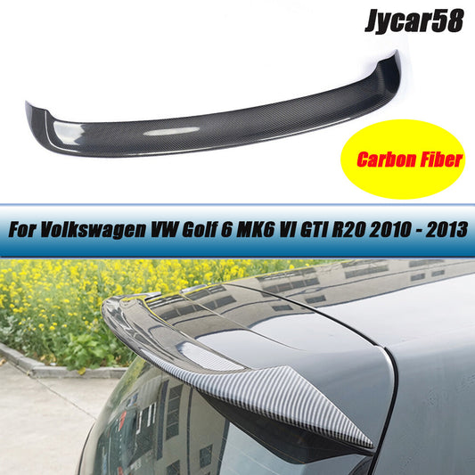 Carbon Fiber Rear Roof Spoiler Top Wing for VW for Golf 6 VI MK6 GTI R20 2010-2013