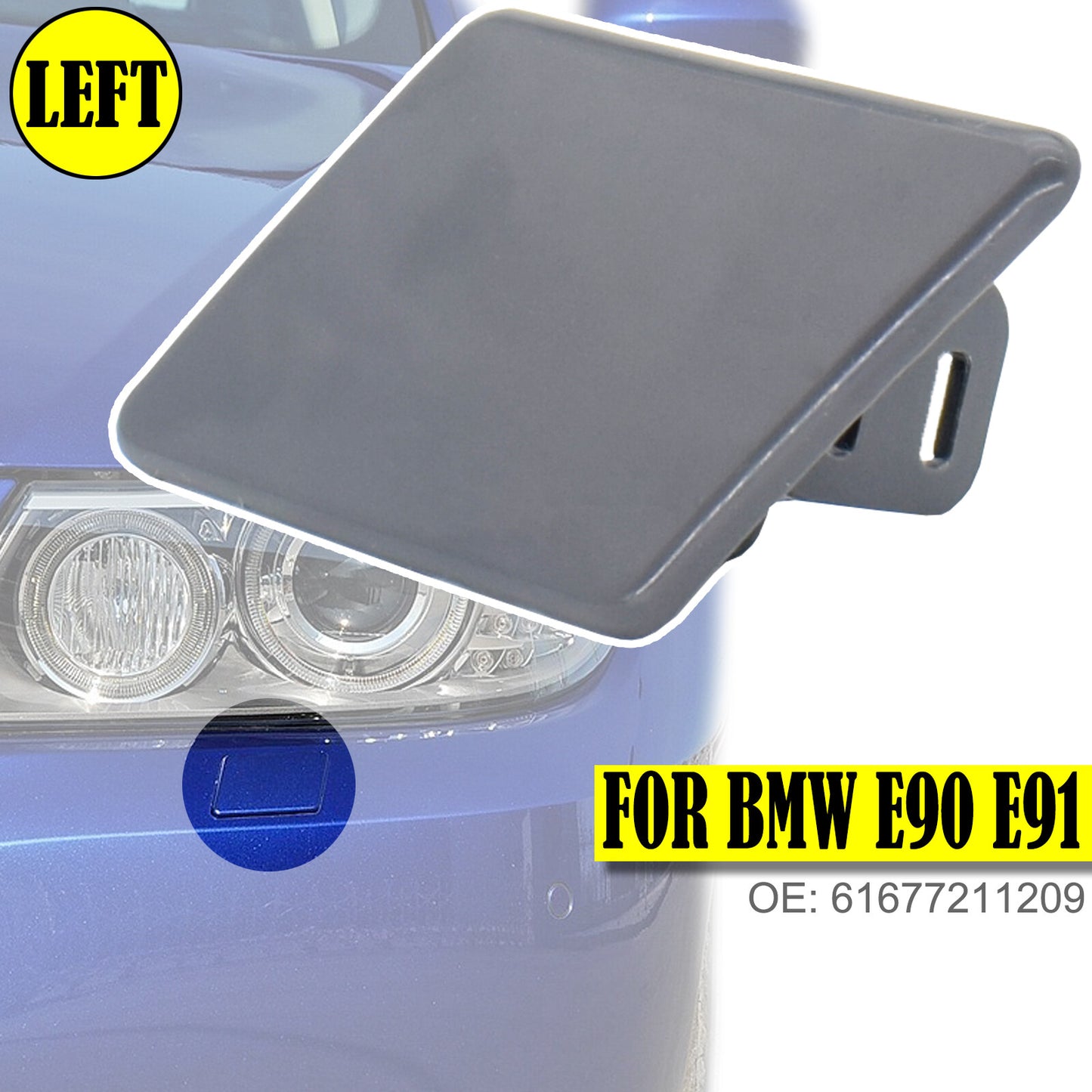 for BMW 3 Series E90 320i 325i Headlight Washer Nozzle Cover Left Cap Unprimed