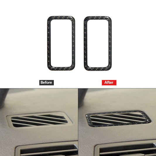2X Carbon Fiber Vent Outlet Console Trim for BMW X5 2000-2006