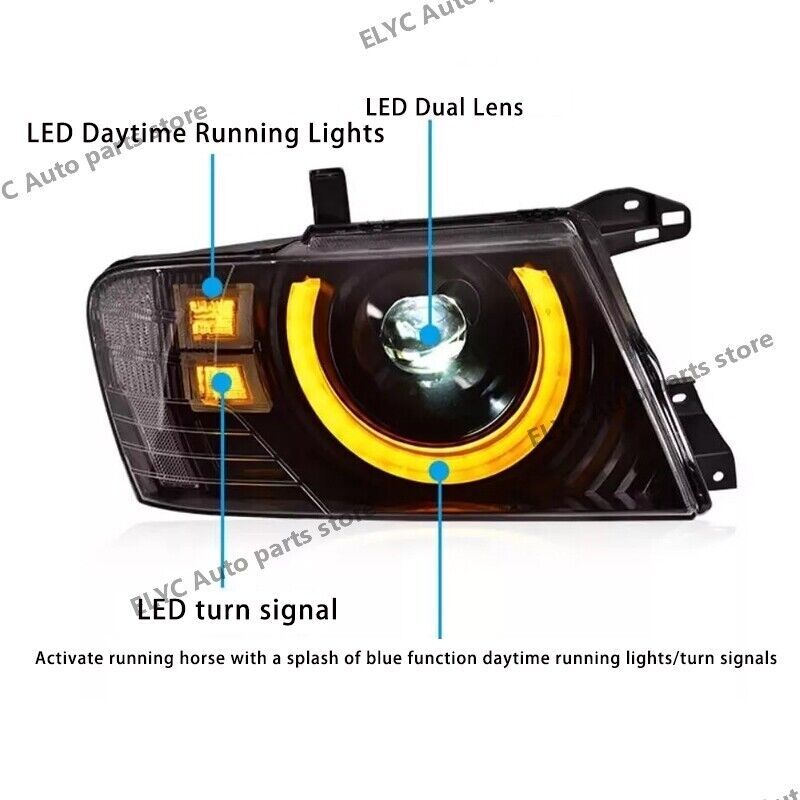 A pair of LED headlights suitable for Pajero Montero Shogun V73 V75 V76 V77 V78 2000 - 2011 vehicles.