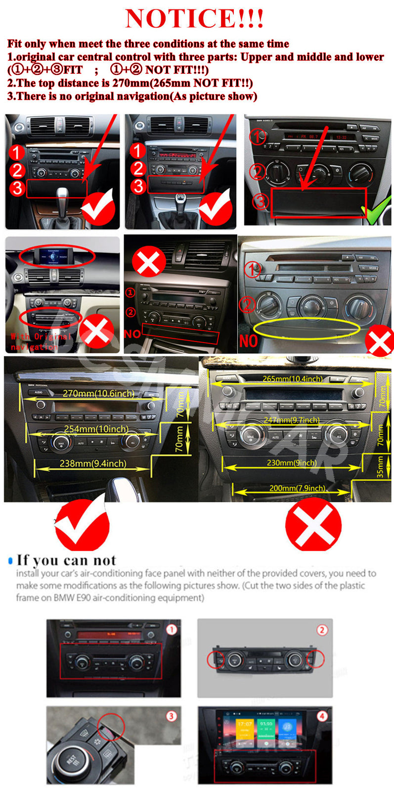 Touch Screen Car MP5 Player GPS WiFi Fit for BMW 1 Series E87 Auto A/C 2004-2011