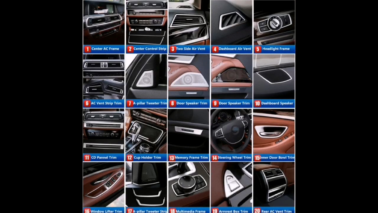 8x Stainless for BMW 5 Series F10 Car Center Console Air Vent Outlet Cover Trims