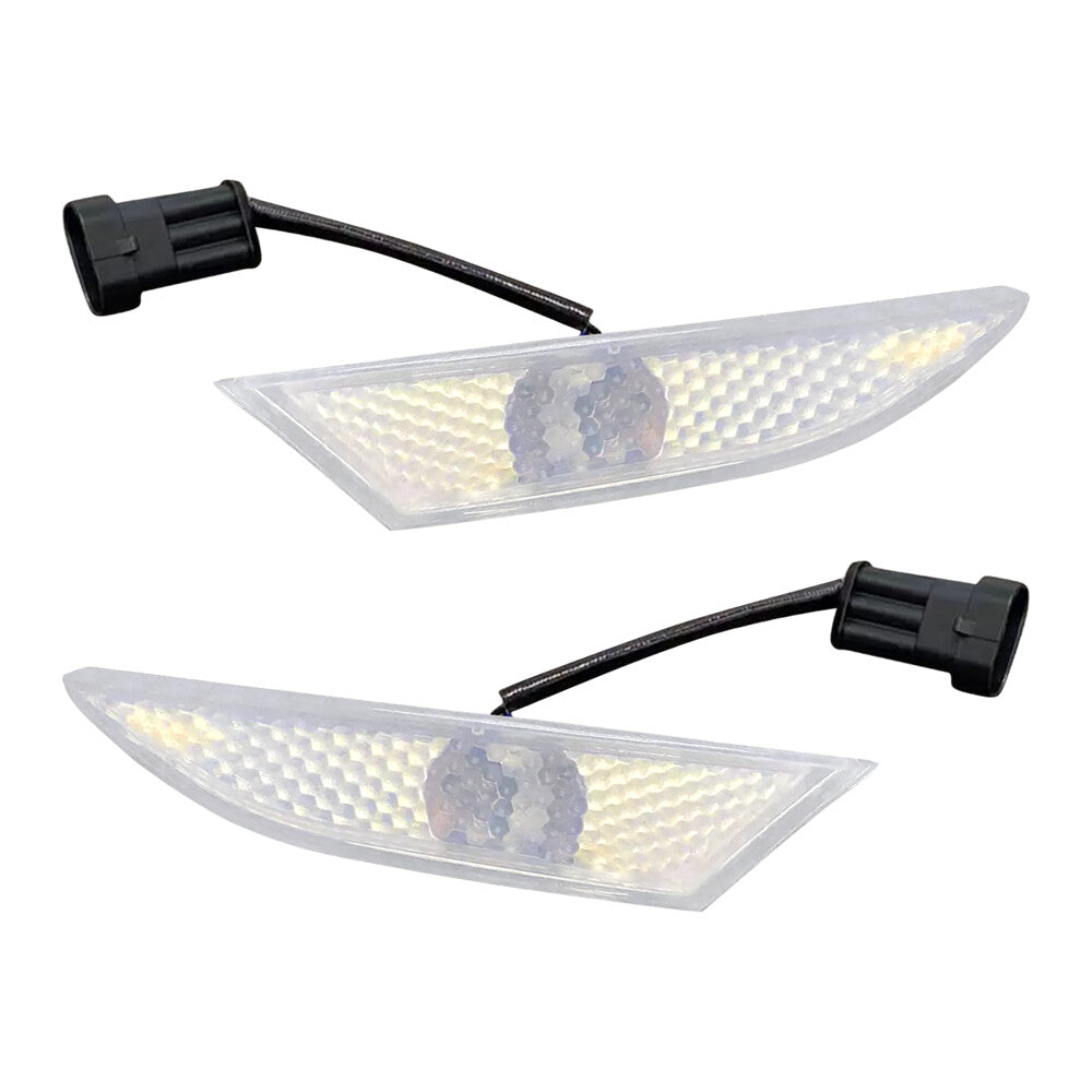 Pair Fit For 2004-2014 Gallardo Front Bumper Marker Indicator Light With Bulbs