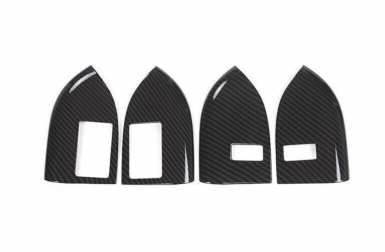 Door Lock Memory Switch Bezel Decor 4P Carbon Fiber for Range Rover Sport 14-22