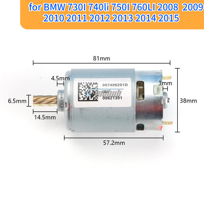 The parking brake module actuator motor is suitable for BMW 730I, 740li, 750I, and 760Li models from 2008 to 2015.