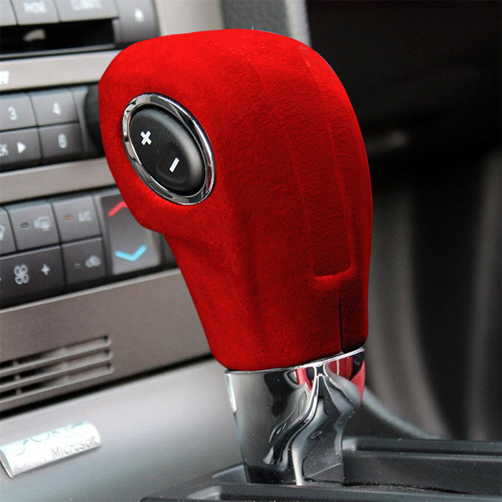 for Ford for Mustang 2009-2013 Inner Gear Shift Knob Trim Accessories Suede Wine Red