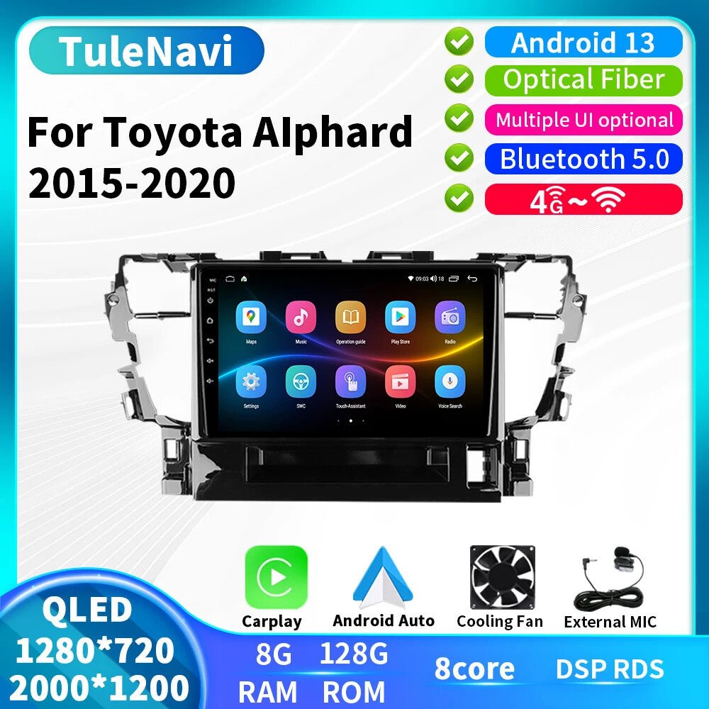 Android for Toyota Alphard 30 Vellfire Car Player GPS Bluetooth Radio Carplay