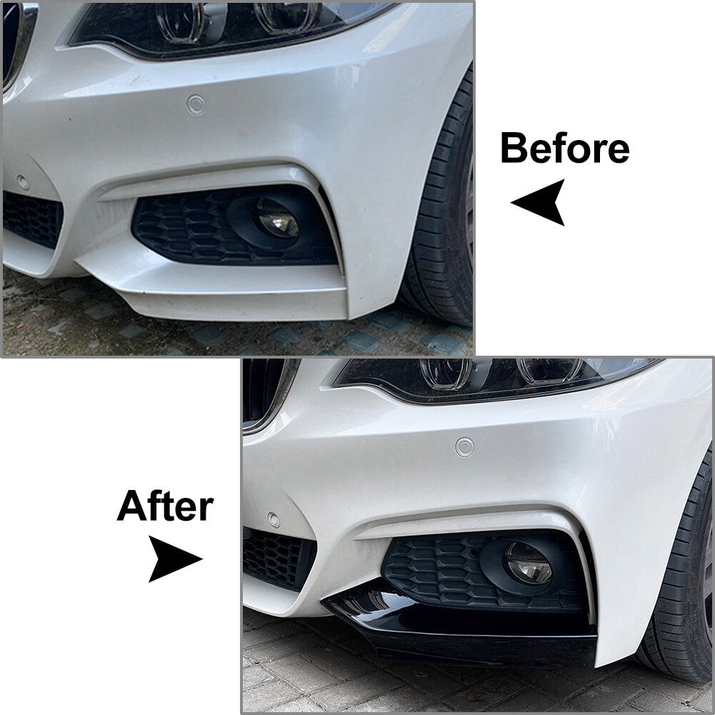 Front Bumper Side Air Vent Splitter Lip for BMW 2 Series F22 F23 M Sport 2014-22