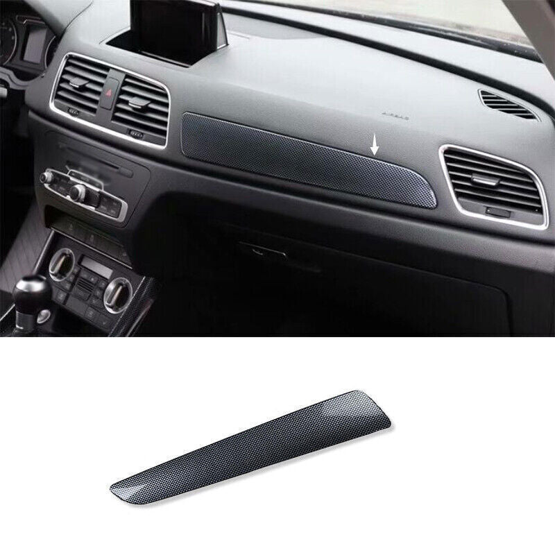 for Audi Q3 15-18 ABS Carbon Fiber Inner Central Console Dashboard Strip Trim 1P