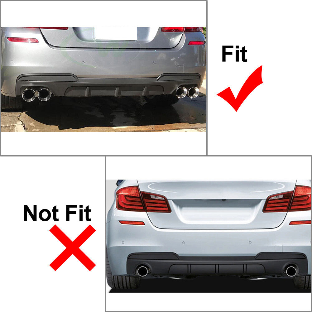 Rear Bumper Diffuser Exhausts Lip FIT for BMW 5 Series F10 M Sport 2011-2016