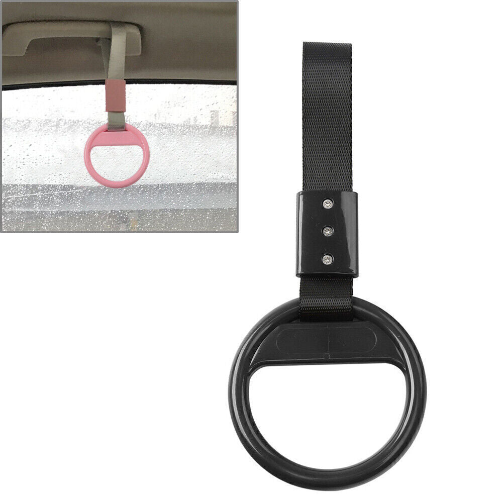 Round Ring Train Bus Handle Hand Strap Drift Charm Tools PVC Plastic All Black