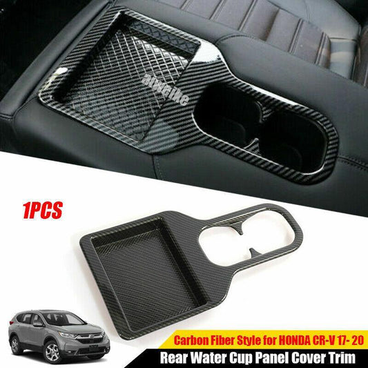 for Honda CR-V 2017-2021 Carbon Fiber Look Rear Water Cup Panel Cover Trim