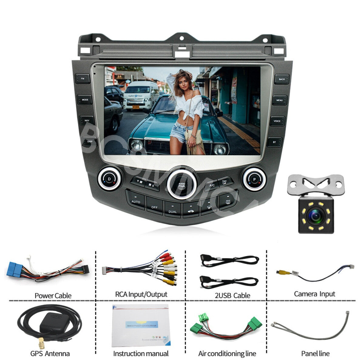 Fit for Honda Accord 2003-2007 9 Car Stereo Radio GPS For Carplay 2+32G Camera