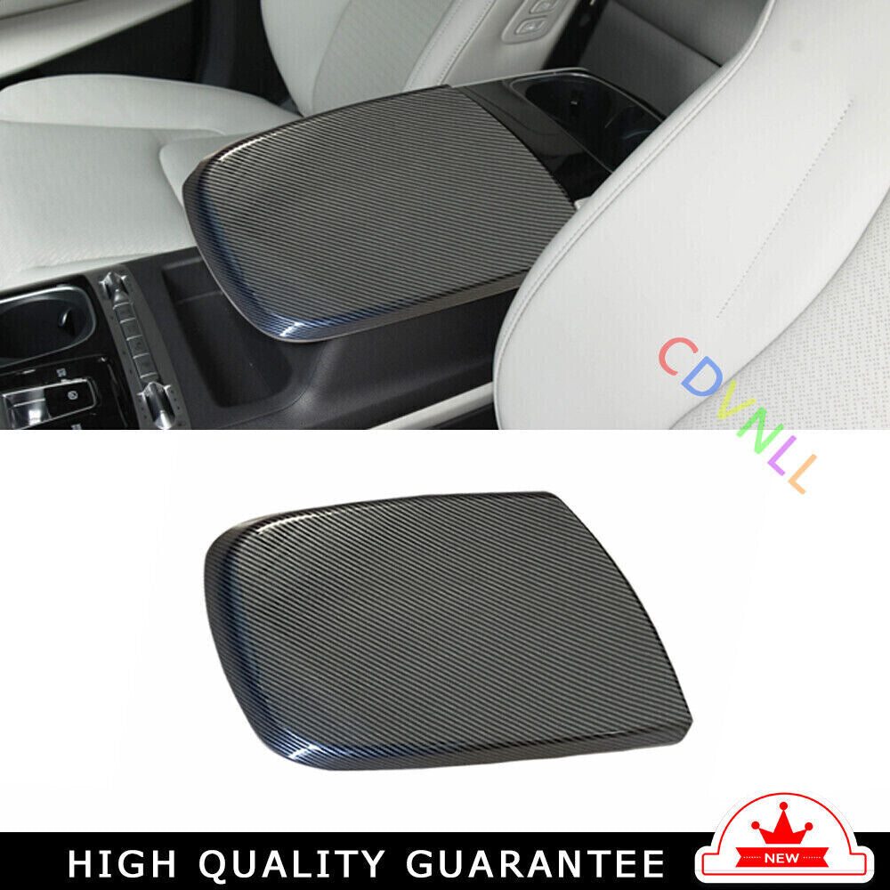 Middle Console Armrest Box Cover Trim 1 for Kia Carnival 2022-2023 Carbon Fiber