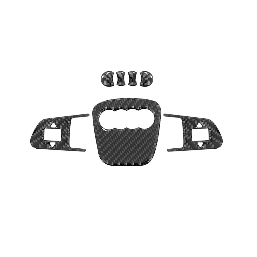 7Pcs Carbon Fiber Inner Steering Wheel Buttons Cover Trim for Audi Q7 2007-2015