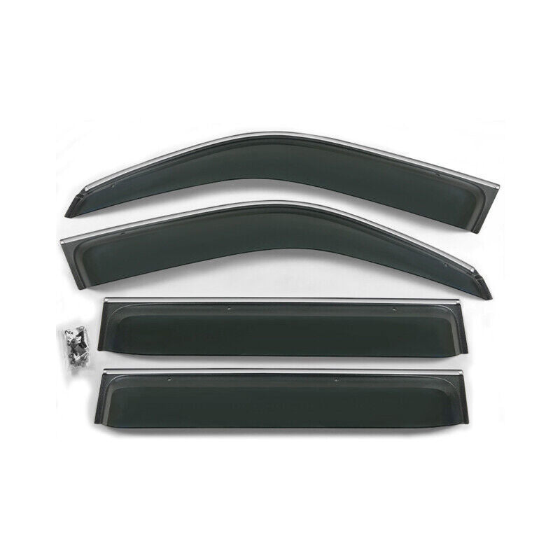 for Land Cruiser LC100 4700 Window Visors Sun Rain Guard Deflector W/Chrome Trim