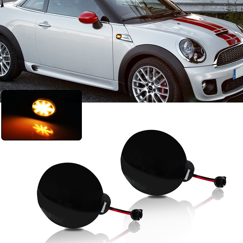 Union Jack Amber LED Front Marker Light for Mini Cooper R55 R56 R57 R58 R59