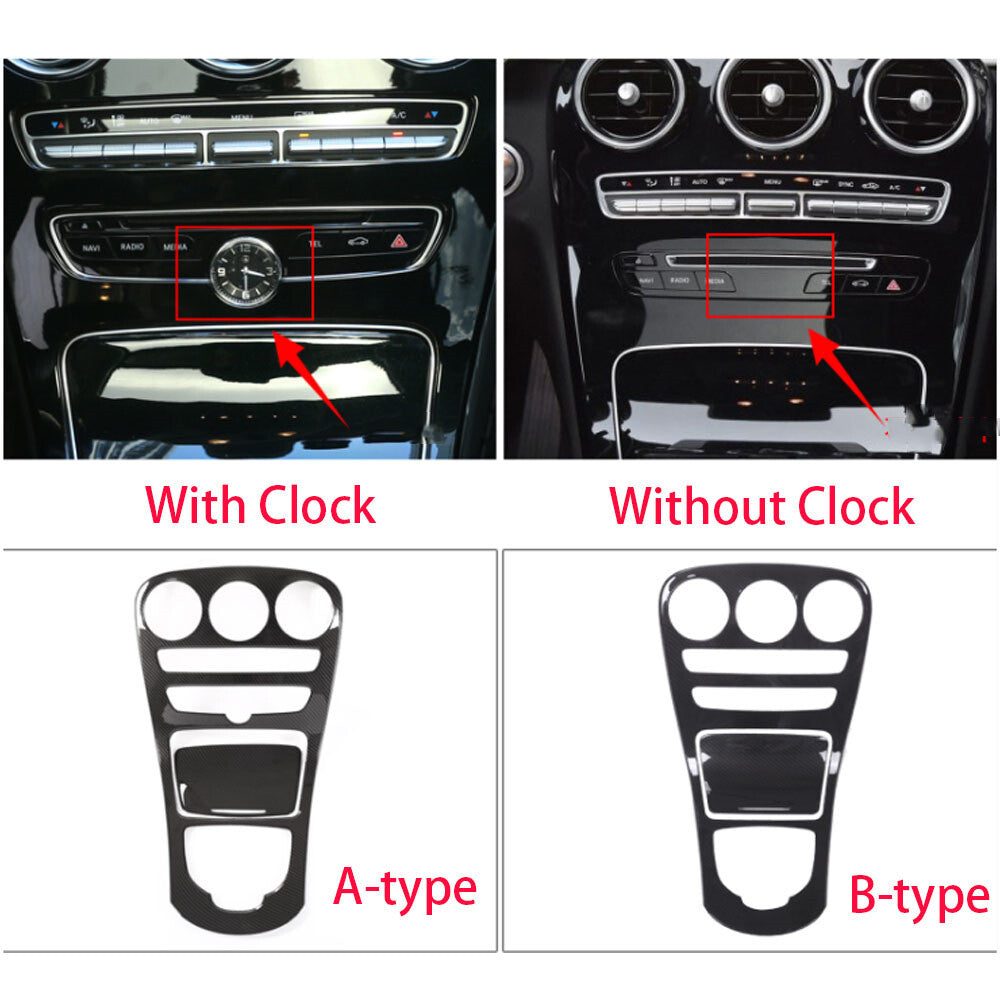 for Benz C GLC Class W205 X253 2015-18 Marbling Central Console Gear Panel Cover