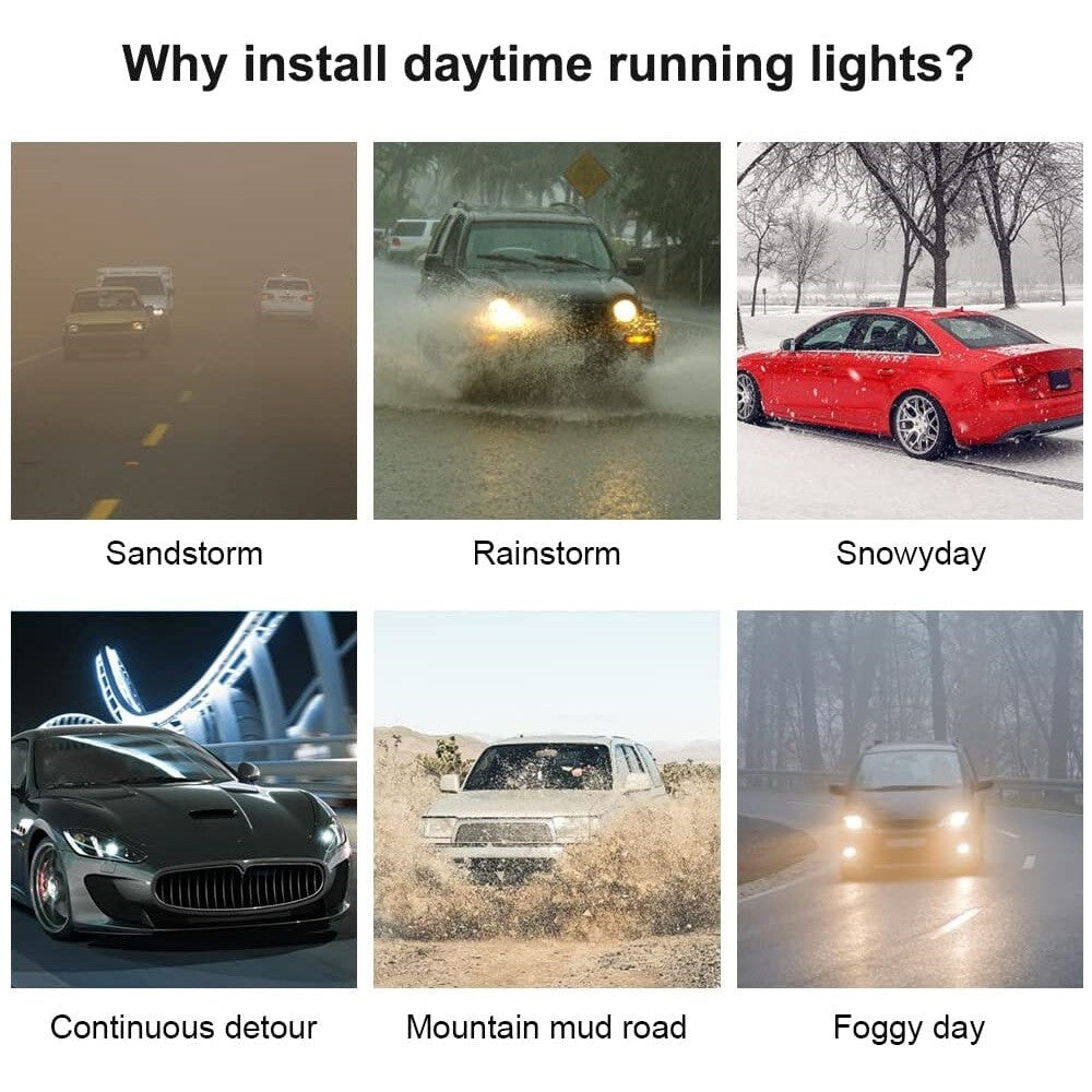 70IN Blue Car SUV Hood LED Daytime Running Light Strip Waterproof Flexible DRL