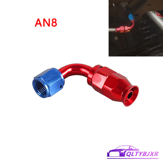 8AN PTFE Hose End Fittings 90 Degree Aluminum Swivel AN8 For PTFE Hose Only Red